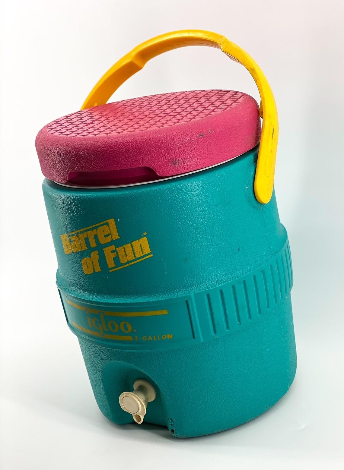 VINTAGE Igloo Barrel Of Fun 2 Gallon Jug 90s Cooler Retro Pink Etsy