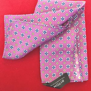 Pocket square - fun lilac and blue flower pocket square -  100% polyester