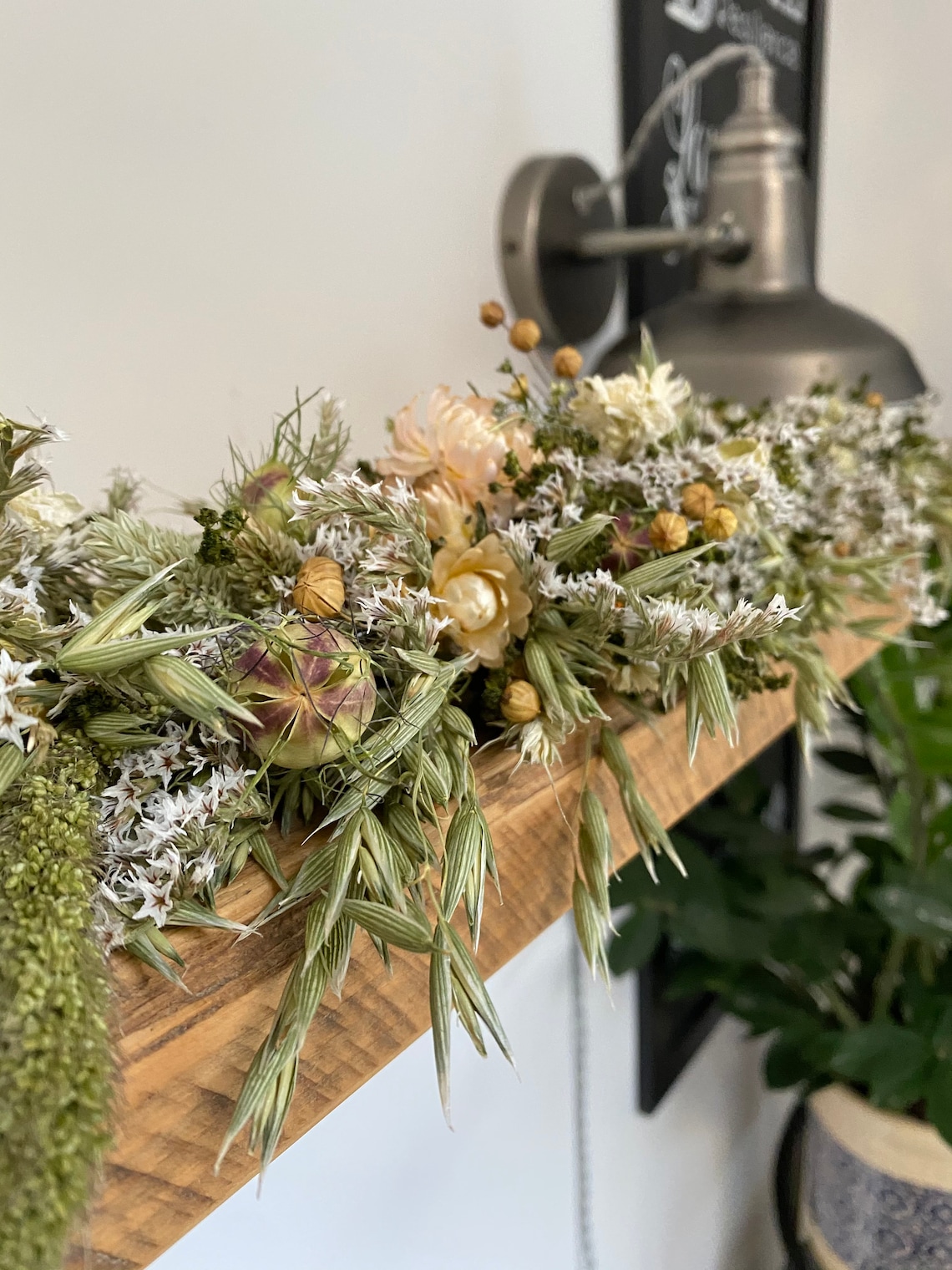 Everlasting natural dried flower garland mantel decor table Etsy