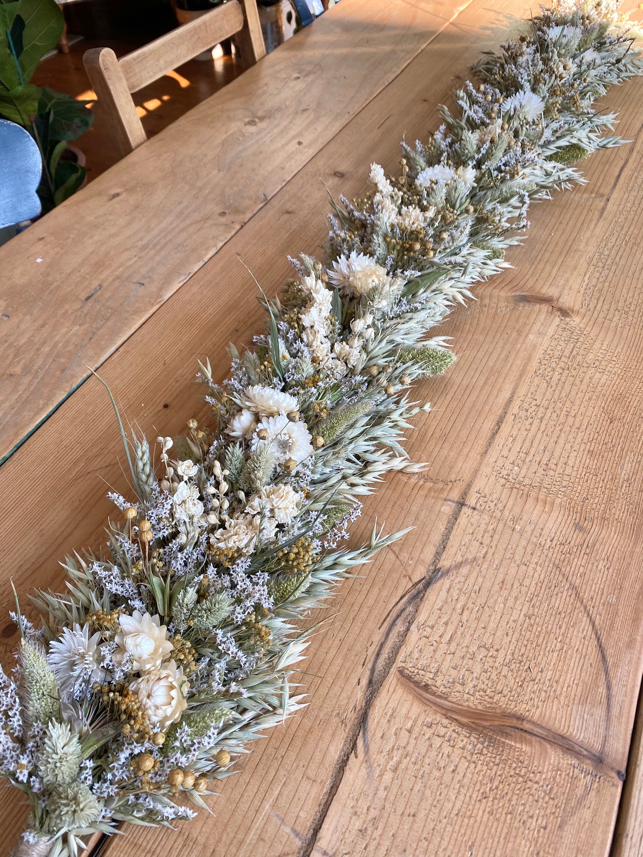 Eterna guirnalda de flores secas neutras decoración de repisa - Etsy España Eterna guirnalda de flores secas neutras decoración de repisa - Etsy España