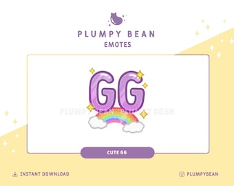 Twitch and Discord Emote - GG cute rainbow