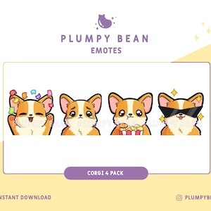 Twitch and Discord Emotes Pack - Corgi Dog
