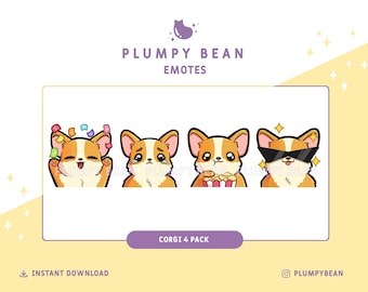 Twitch and Discord Emotes Pack - Corgi Dog