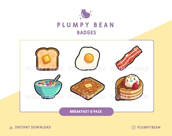 Twitch Sub/Bit Badges Pack - Breakfast