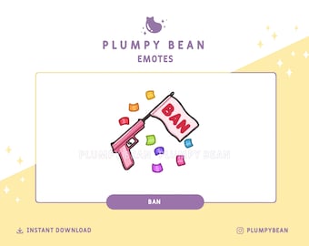 Twitch and Discord Emote - Pink Ban Gun