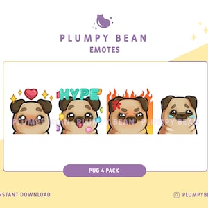 Twitch and Discord Emotes Pack - Fawn Pug Dog