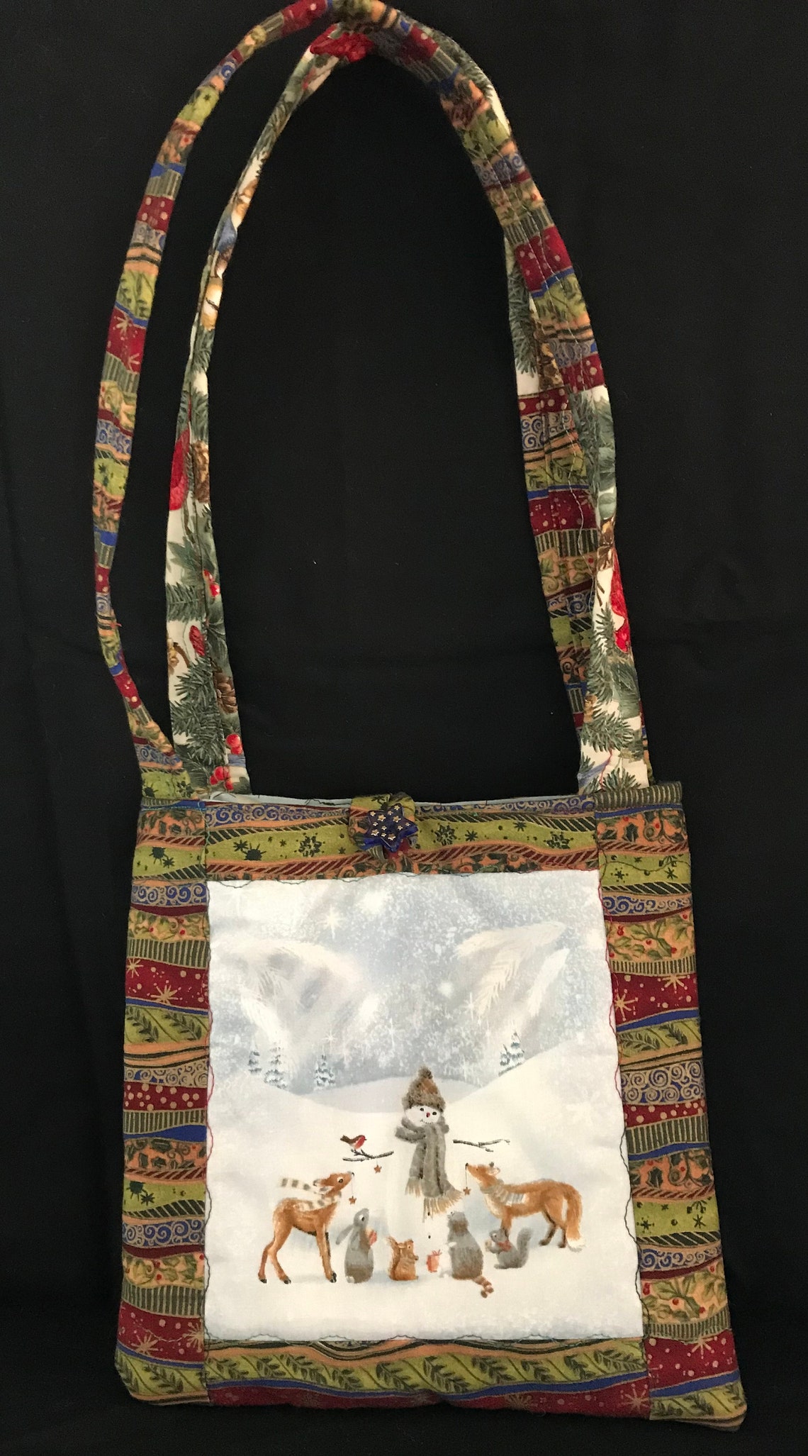 Small quilted Christmas Handbag Homemade Holiday Gift Etsy