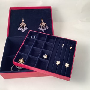 Red leather jewellery box