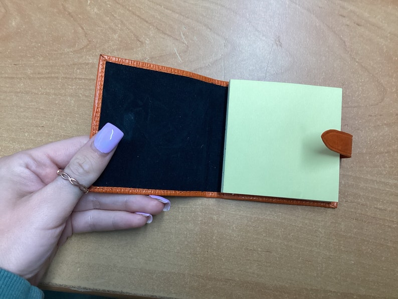 Handmade Leather Postit Note Cover Etsy