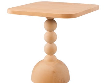 Handcrafted Wooden Side Table: Modern Geometric Design