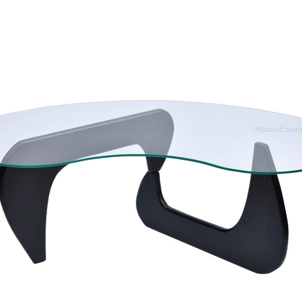 Sculptural Coffee Table, Glass Coffee Table, Noguchi Design Coffee Table, Bean Glass Top Noguchi Coffee Table, Center Table, Home Design