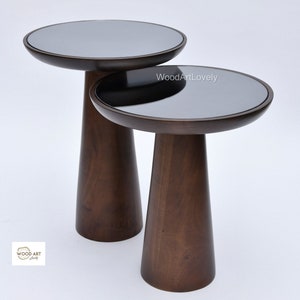 Side Table, Mushroom Coffee Table, Mushroom Side Table, Design Coffee Table, Mirror Coffe Table, Home Decor,Living Room Gift, Wooden Atelier