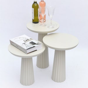 Handmade Linden Wood Side Table: Mink Banana Coffee Table