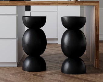 Handcrafted Wooden Bar Stool: Modern Kitchen High Stool