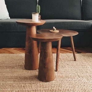 Mushroom Side Table, Coffee Table, Mushroom Coffee Table, Plant Table, Plant Stand, Home Decor, Design Coffee Table, More Colors and sizes Walnut Polished