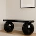 Glossy Black Bench – Lacquered Sphere Wood Bench, Modern Entryway ...