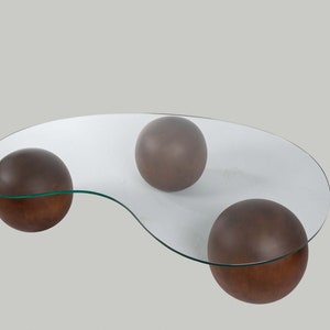 Decorative Wooden Balls, Wooden Balls, Center Table,Glass Table with Wooden Collected, Wooden Coffee Table,LivingRoom Center Table,Home Gift image 10