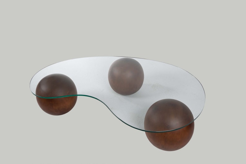 Decorative Wooden Balls, Wooden Balls, Center Table,Glass Table with Wooden Collected, Wooden Coffee Table,LivingRoom Center Table,Home Gift image 10