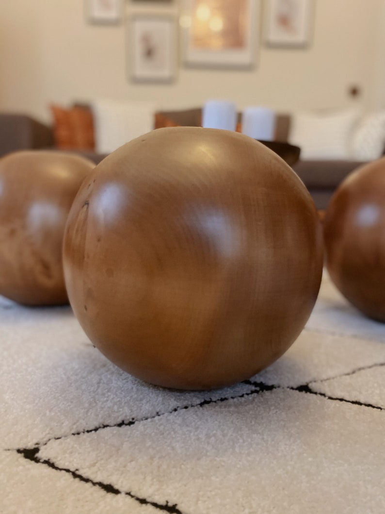 Decorative Wooden Balls, Wooden Balls, Center Table,Glass Table with Wooden Collected, Wooden Coffee Table,LivingRoom Center Table,Home Gift image 5