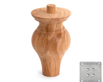 手作りの素朴なブナ材家具脚 - 4本セット