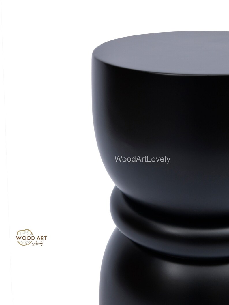 Natural Wood Ottoman Side Table Solid Side Table Wood - Etsy