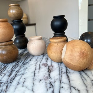Handmade Wooden Ball Knobs: Hornbeam Wood Furniture Legs (3.55 inches)