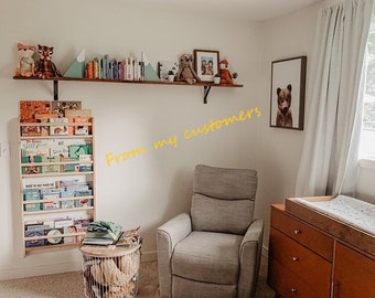Handcrafted Montessori Bookshelf: Natural Wood Kids Room Library