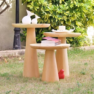 Mesa de centro de design, mesa lateral de cogumelo, mesa de centro de cogumelo, mesa de plantas, suporte para plantas, decoração para casa, mesa de centro, *Mais cores e tamanhos