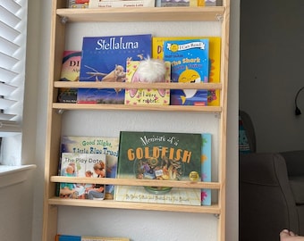 Natural Wood Montessori Bookcase: Kids Room Bookshelf