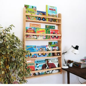 Handcrafted Solid Pine Montessori Bookshelf - Children&#39;s Room Library