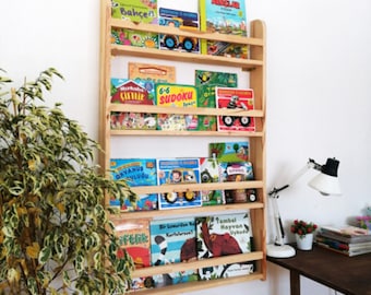 Estantería Montessori de pino macizo artesanal - Biblioteca infantil