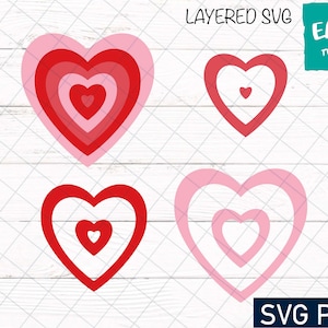 Hearts SVG, Cricut svg, Valentines Day svg png, Clipart, Layered SVG, Files for Cricut, Cut files, Print Digital heart