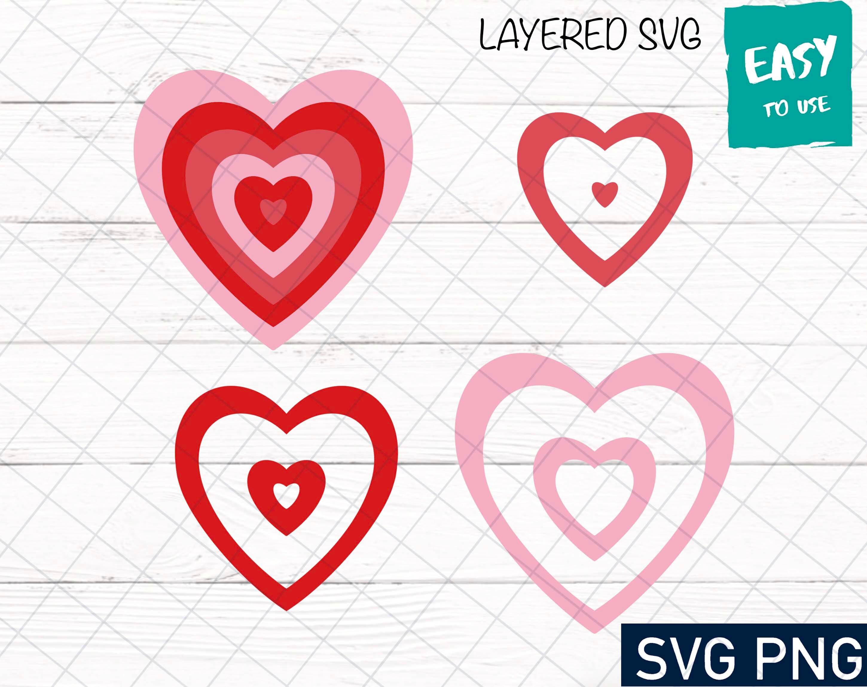 Hearts SVG, Cricut Svg, Valentines Day Svg Png, Clipart, Layered SVG ...