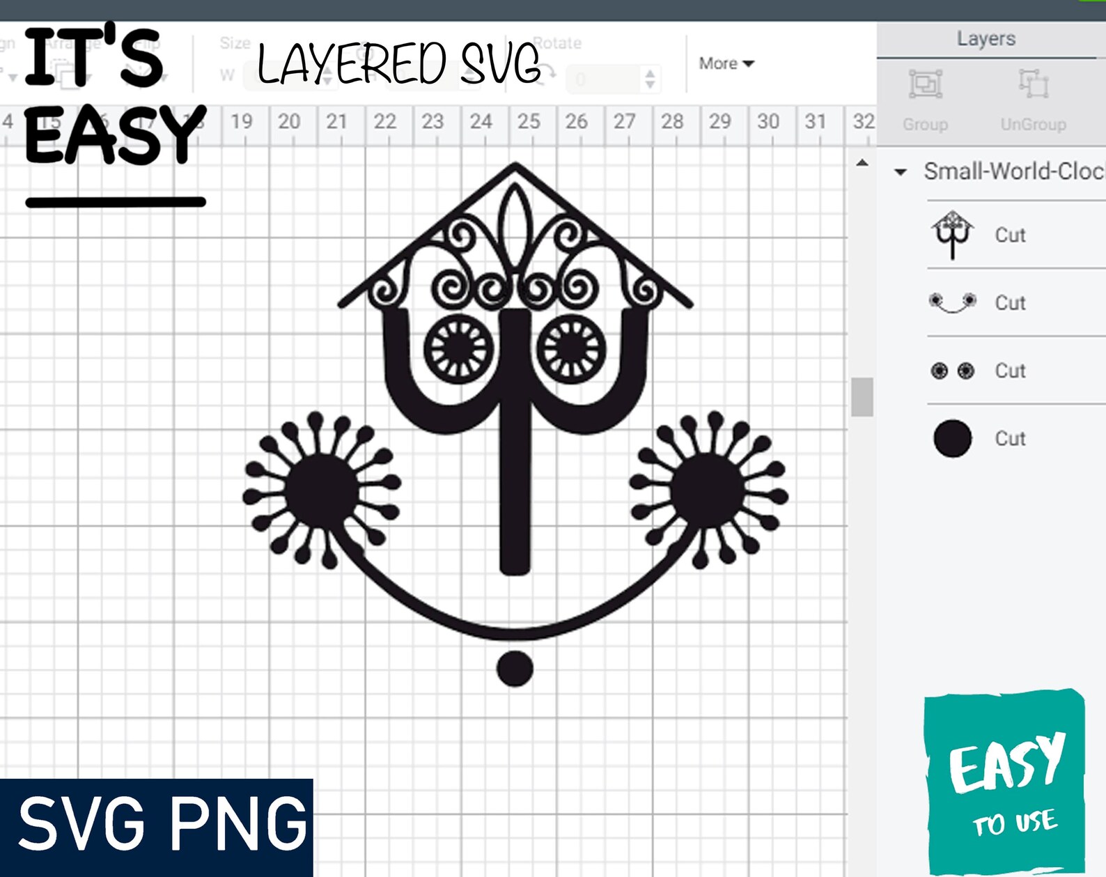 Small World Clock Face SVG Cricut Svg Clipart Layered SVG Etsy