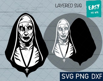The Nun SVG, Cricut svg, Clipart, Layered SVG, Files for Cricut, Cut files, Silhouette, T Shirt svg, Horror movie svg