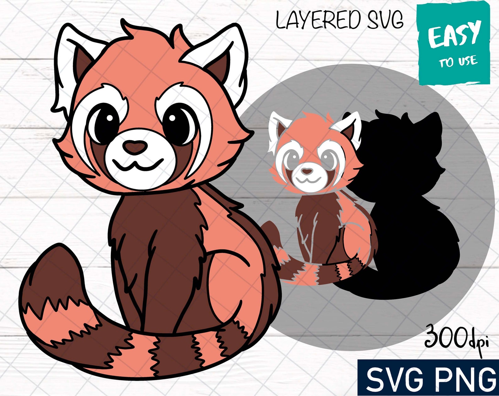 Red Panda SVG Cricut Svg Clipart Layered SVG Files for Etsy