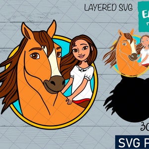 Paard en Lucky Heart SVG, Cricut svg, Clipart, Gelaagde SVG, Bestanden voor Cricut, Cut bestanden, Silhouet, Print Spirit