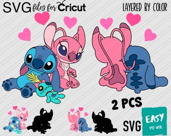 Angel and character love SVG, Cricut svg, Clipart, Layered SVG, Files for Cricut, Cut files, Silhouette, T Shirt svg png, Valentine's day