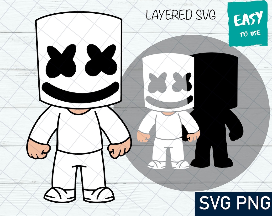 Marshmello SVG Cricut svg Clipart Layered SVG Files for Etsy