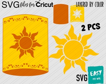 Lanterns and Sun SVG, Cricut svg, Clipart, Layered SVG, Files for Cricut, Cut files, Silhouette, T Shirt svg