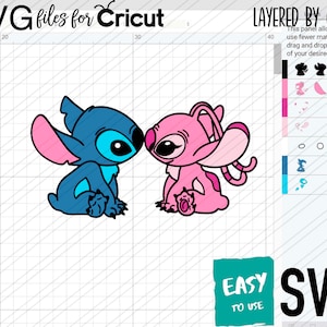 Engel und Charakter lieben Kuss SVG, Cricut SVG, Clipart, Layered SVG, Dateien für Cricut, Cut Dateien, Silhouette, T-Shirt SVG png Bild 2