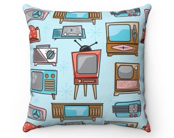 Radio TV Spun Polyester Square Pillow