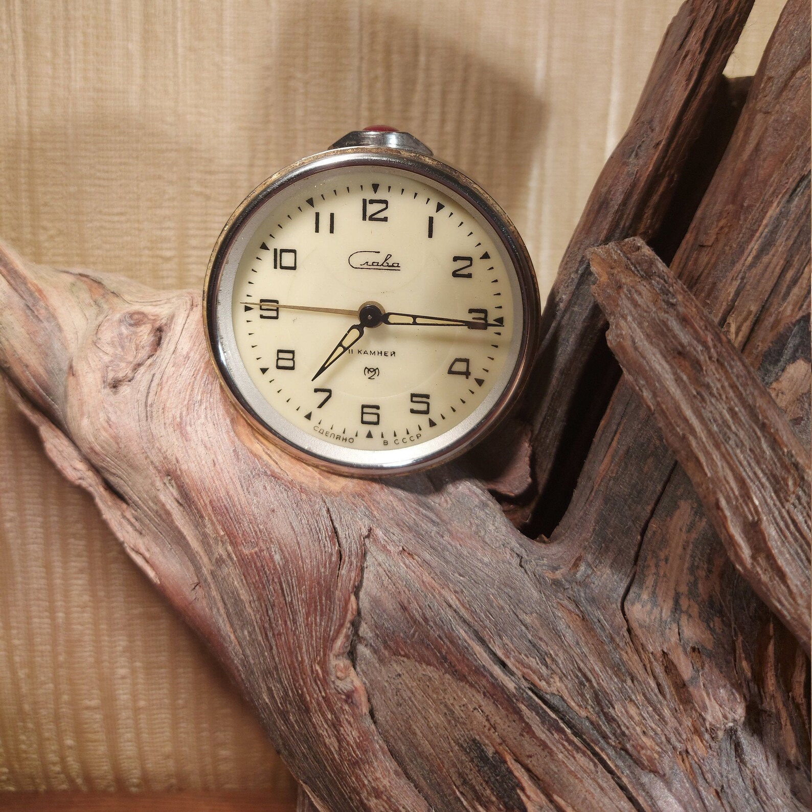 Unique driftwood mantel clock rustic mantel clock old wooden Etsy