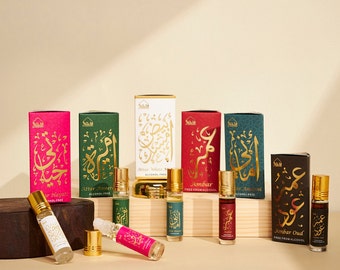Dukhni Luxury Attar Oil Set | Arabic Roll on Perfume | 6 assorted fragrances, Ramadan / Eid Gifts for men & women | 100% Pure, Alcohol free