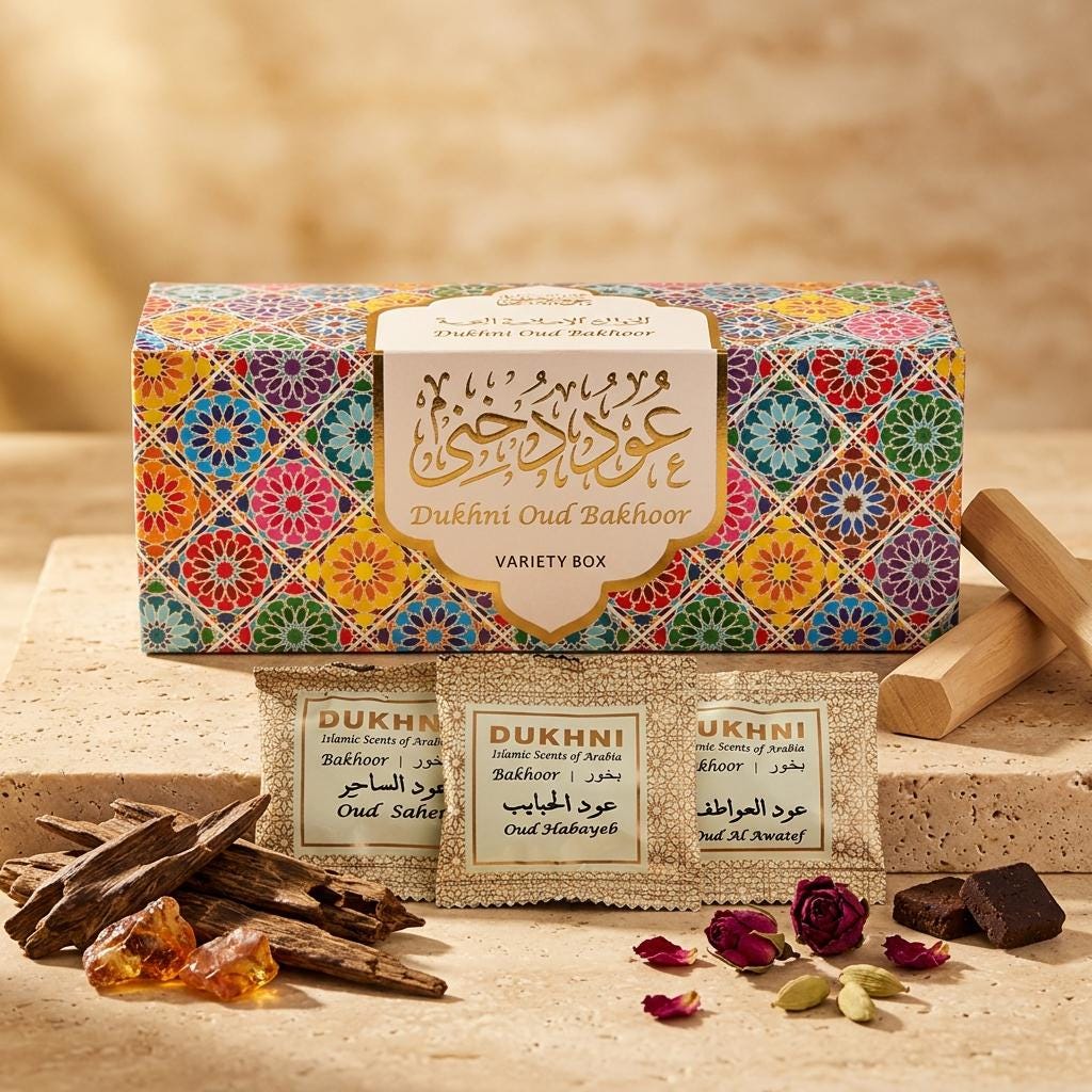 OUD NACRE 100ml 専用ボックス付き Oud Bakhoor Arabic Incense Box | Assorted Refill Pack Scents for