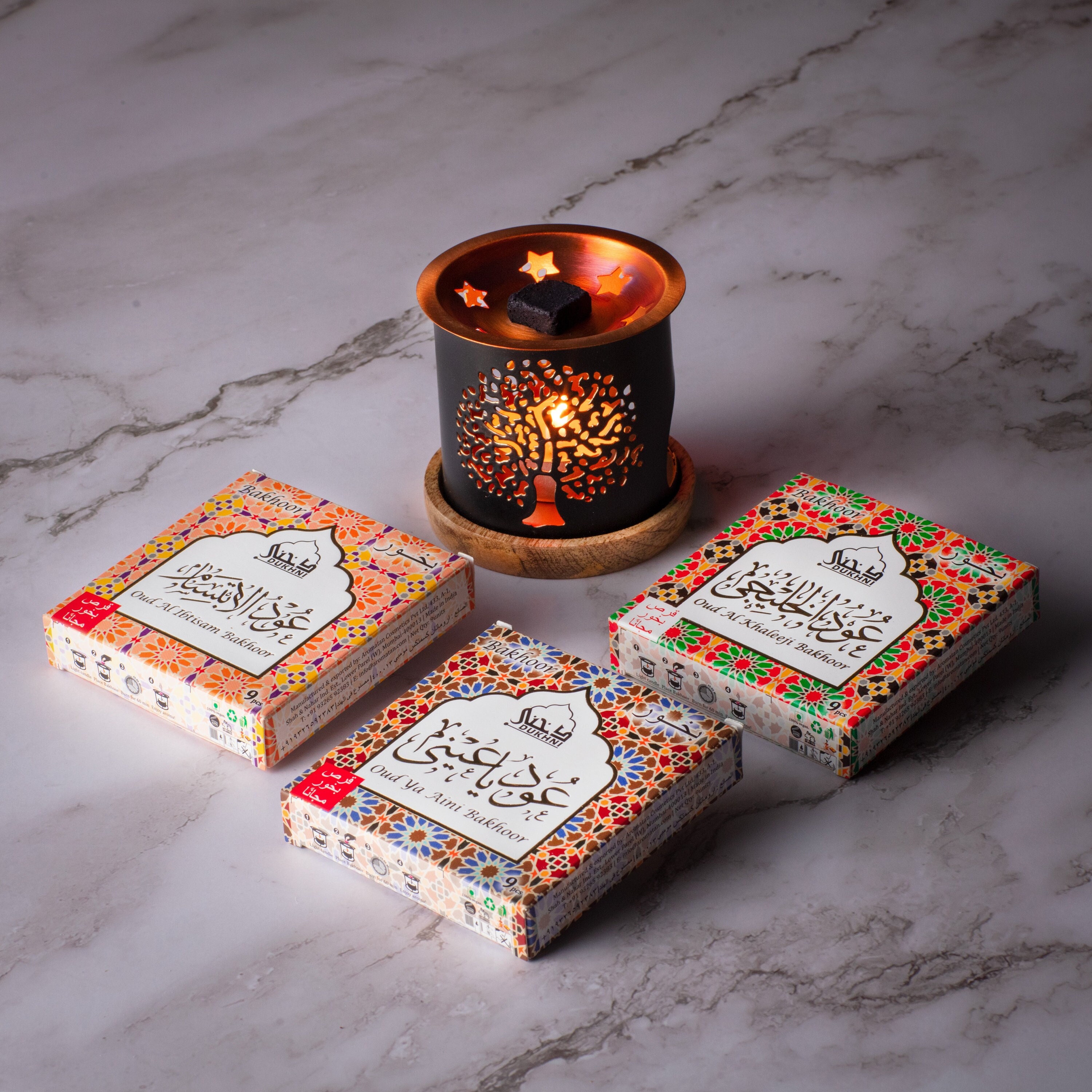 Oud Bakhoor Arabic Incense Burner Set 3 Boxes Best Selling