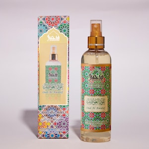 Attar Al Faraash Arabic Natural Mist Spray | Air Freshener, Room Mist for Bed Linen, Prayer mats | Citrus & Oud Halal Non Alcoholic Spray