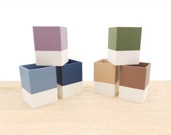 Pencil or Pen Holder - Stylish Desk Accessories - Modern Design in Various Muted Colours - Great for Office or Study Organisation Storage