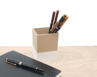 Pencil or Pen Holder - Stylish Desk Accessories - Modern Design in Various Muted Colours - Great for Office or Study Organisation Storage