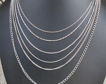 Minimalist Sterling Silver Necklace Chain: Unisex 925 Silver